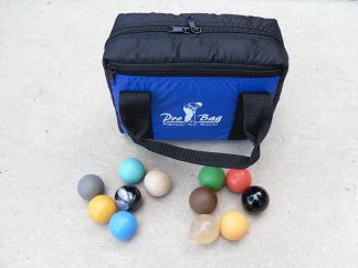 12 Minigolfbälle mit großer Balltasche