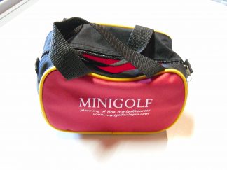 Kleine Minigolf Balltasche für ca. 15 Bälle, Schwarz - Rot