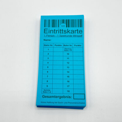 Minigolf Eintrittskarten für 1 Person, 1000 Stück blau - 2