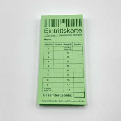 Minigolf Eintrittskarten für 1 Person, 1000 Stück grün - 2